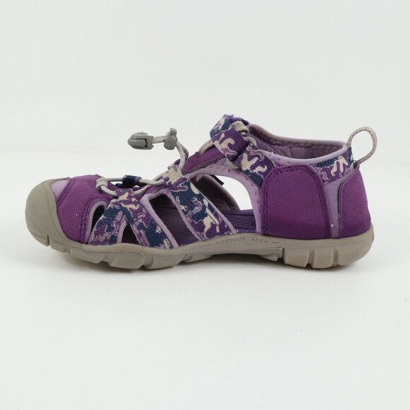Keen Big Kids' Size 2 Sandals Purple Camo Seacamp II CNX Hybrid Water Tillandsia - Picture 3 of 10